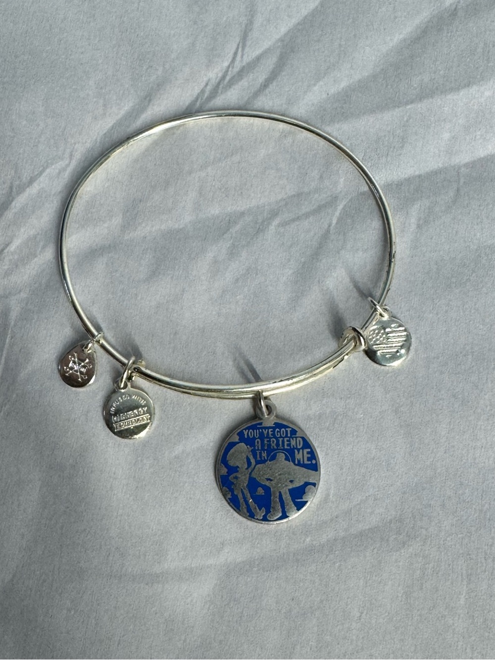 Alex and Ani Toy Story Bangle Bracelet with Blue Accent Charm